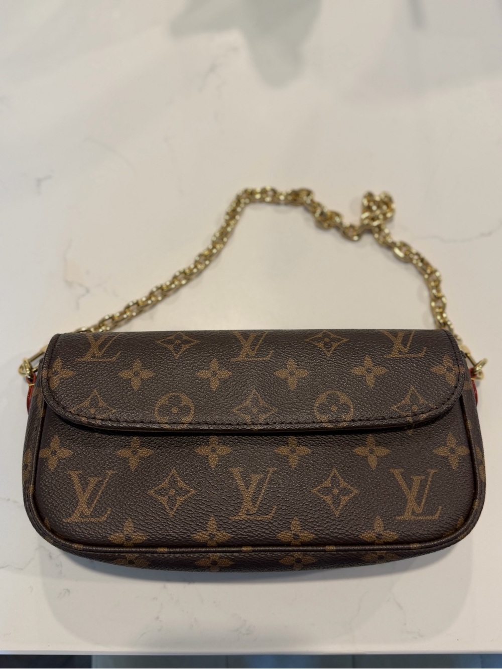 Louis Vuitton Monogram Mini Shoulder Bag with Gold Chain